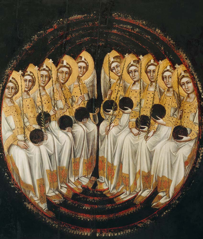 Seated Angels with Orbs in their Hands od Guariento d` Arpo