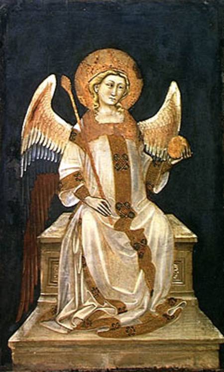 Angel Seated on a Throne, the Orb in one hand, the Sceptre in the other od Guariento d` Arpo