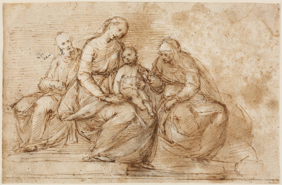 Madonna mit Kind und den Heiligen Anna und Joseph od Guglielmo Caccia