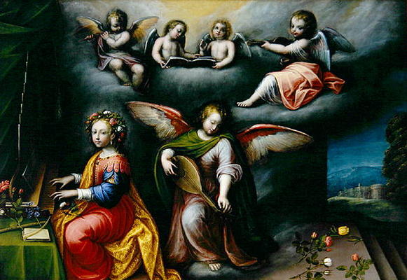 St. Cecilia (oil on canvas) od Guglielmo Caccia