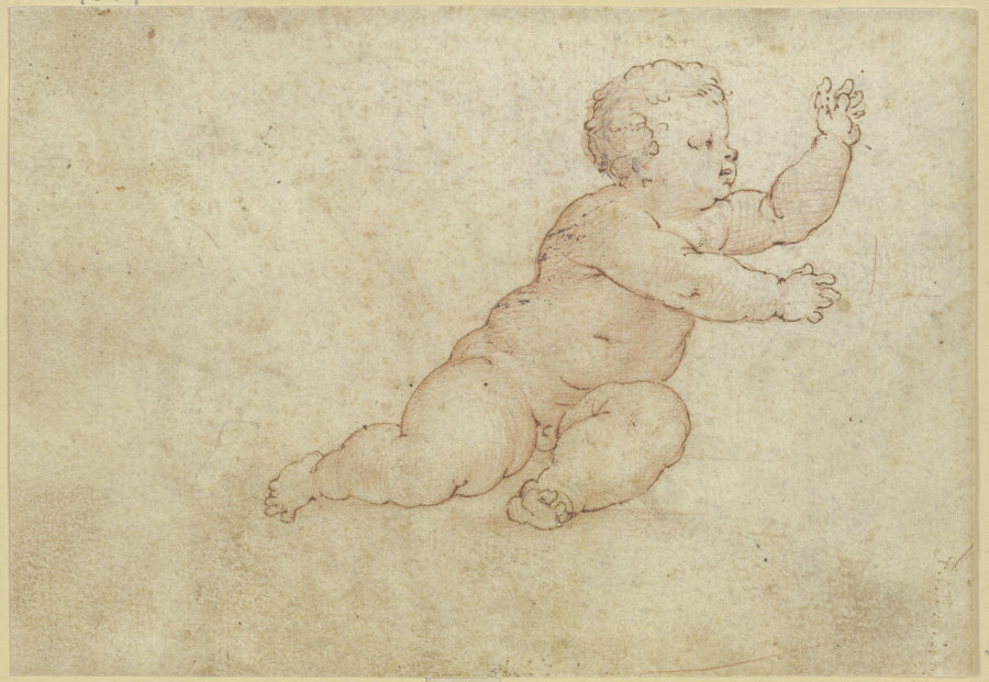 Sitzendes nacktes Kind gestikulierend nach rechts od Guido Cagnacci