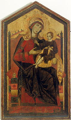 Madonna and Child Enthroned (tempera on panel) od Guido  da Siena