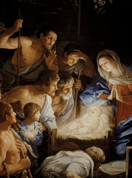 The Adoration of the Shepherds, detail of the group surrounding Jesus od Guido Reni