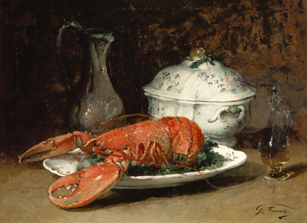 Still Life with a Lobster and a Soup Tureen od Guillaume Romain Fouace