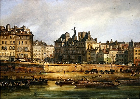 Hotel de Ville and embankment, Paris od Guiseppe Canella