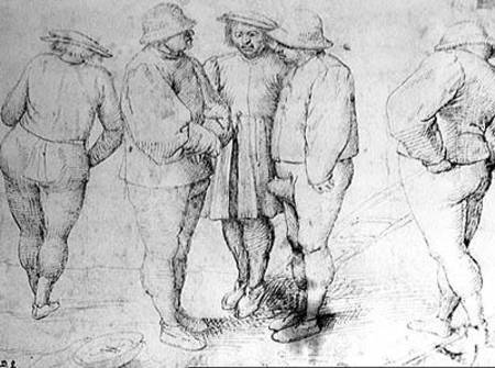 Peasants in Conversation (pen & ink on paper) od Giuseppe Pellizza da Volpedo
