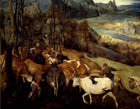 The Return of the Herd (Autumn) 1565  (detail of 186444 and 556) od Giuseppe Pellizza da Volpedo