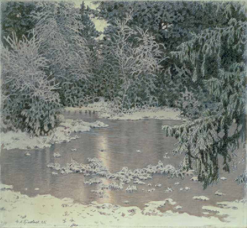 Winter Landscape od Gustaf Edolf Fjaestad