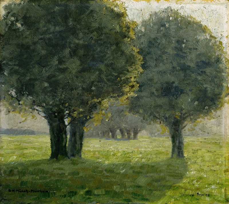 Cluster of trees in the sun haze. od Gustav Heinrich Münch-Mannheim