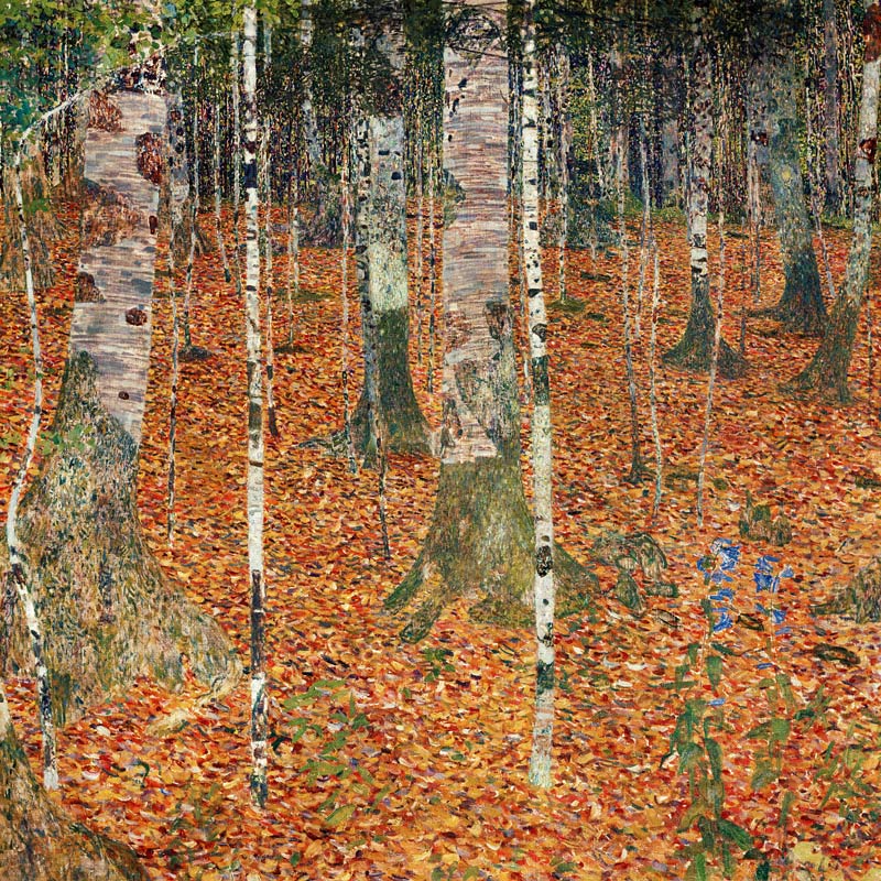 Birch woods in autumn. od Gustav Klimt