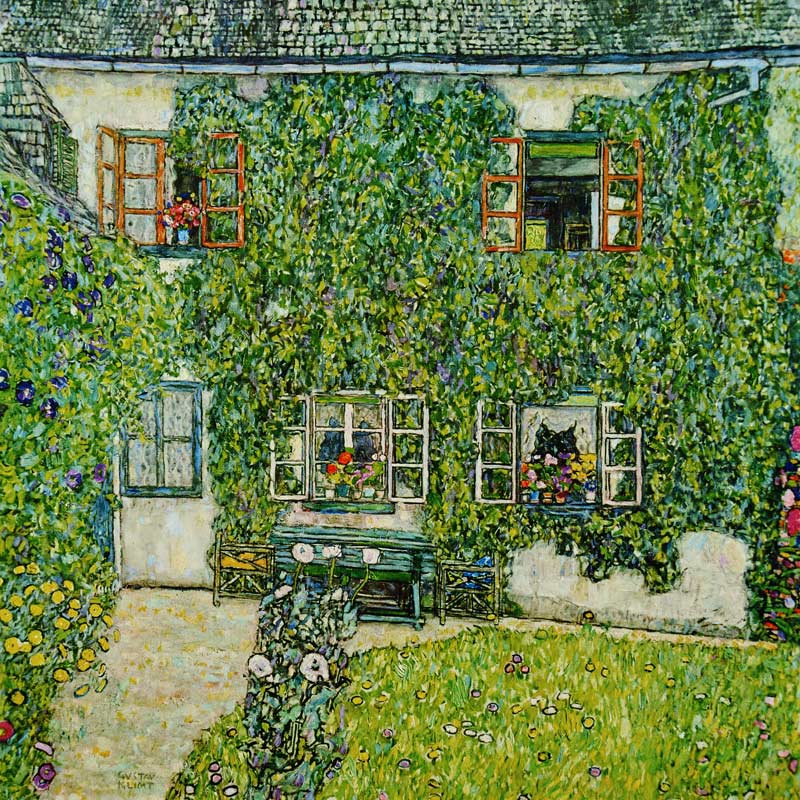 Forester's lodge into white-washing brook at the Attersee od Gustav Klimt