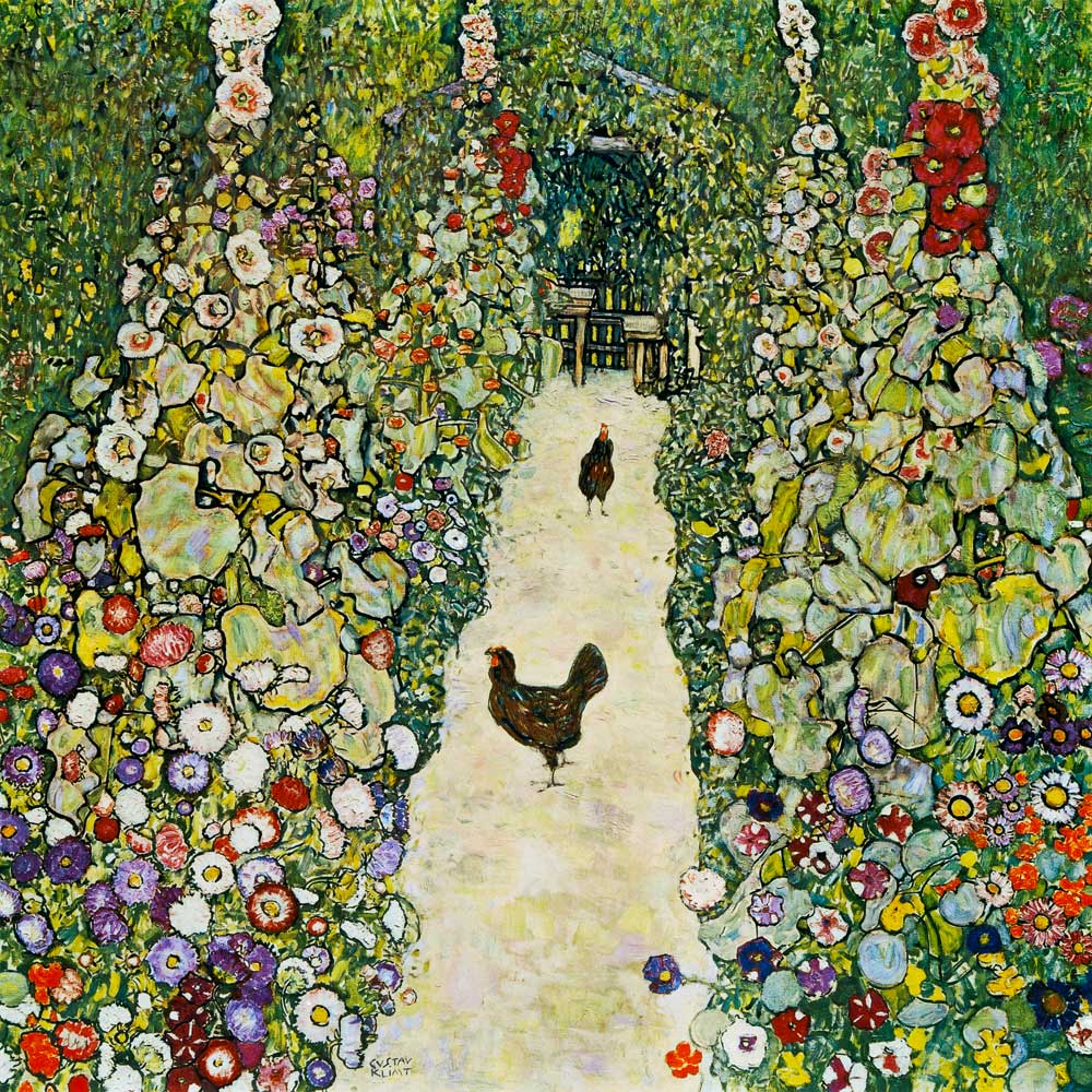 Garden way with chickens od Gustav Klimt