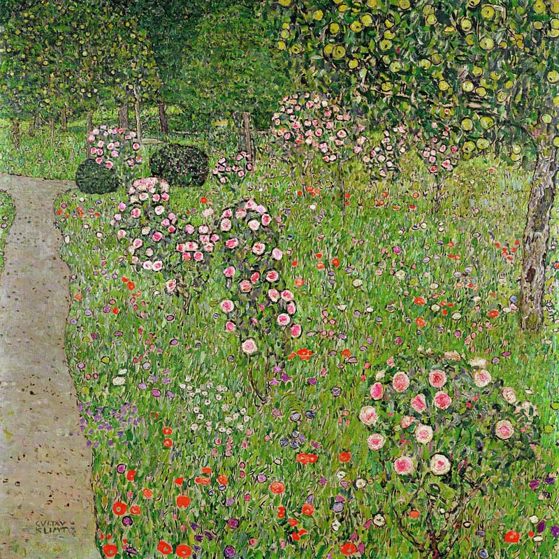 Orchard with roses (Obstgarten mit Rosen) od Gustav Klimt