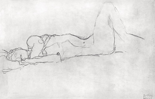 Reclining Female Nude od Gustav Klimt