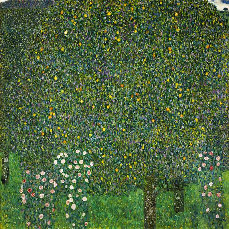 Rosenstraeuche unter Baeumen od Gustav Klimt