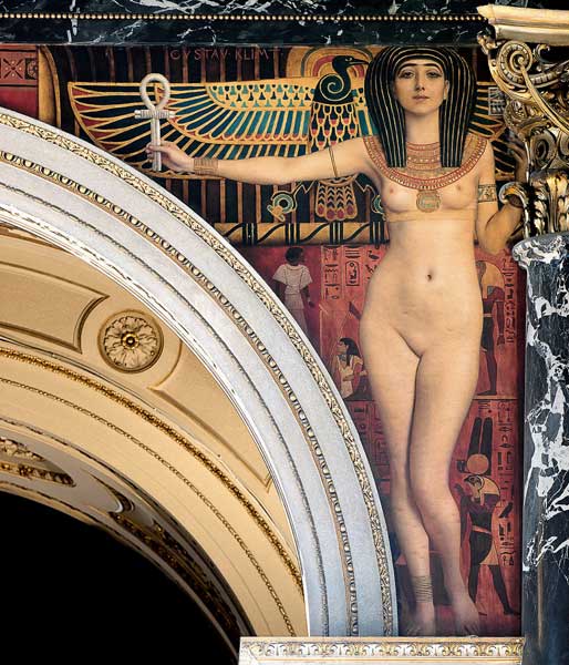 Egypt I. Spandrel above the grand staircase, Kunsthistorisches Museum, Vienna od Gustav Klimt