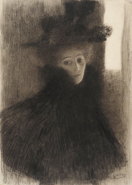 Portrait of a Lady with Cape and Hat od Gustav Klimt