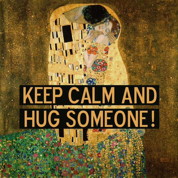 The Kiss with words od Gustav Klimt