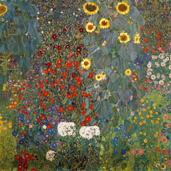 Farm garden with sunflowers od Gustav Klimt