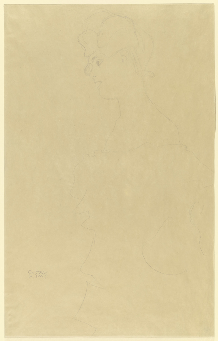 Halbbild eines Mädchens nach links (Studie einer "Engländerin") od Gustav Klimt
