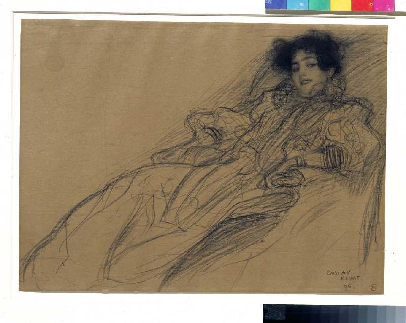 Junge Dame im Sessel od Gustav Klimt
