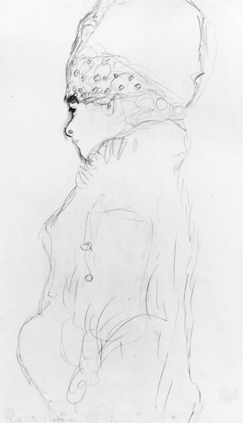 Lady with a Tall Hat od Gustav Klimt