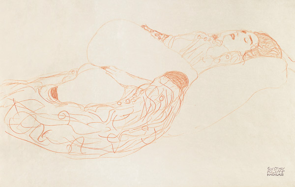 Reclining Semi-Nude (Masturbating) od Gustav Klimt