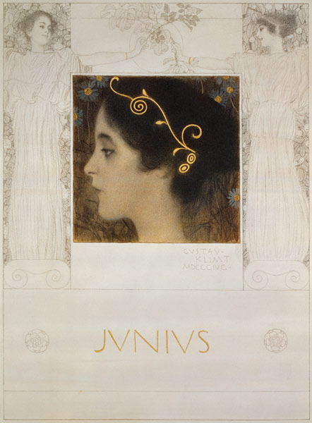 Master drawing for the allegory Junius od Gustav Klimt