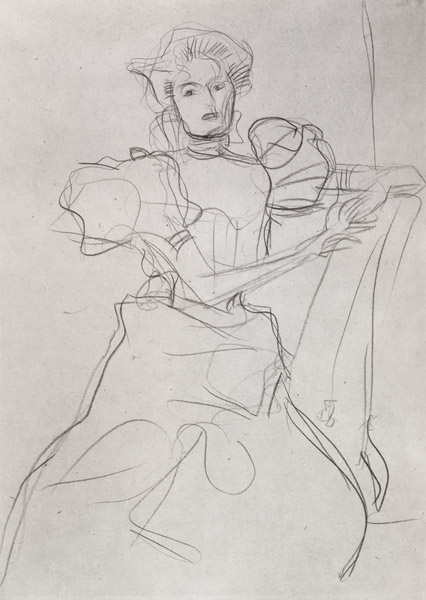 Seated Woman - Study for a portrait of Sonja Knips od Gustav Klimt