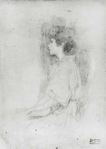Seated Girl in Shadow od Gustav Klimt