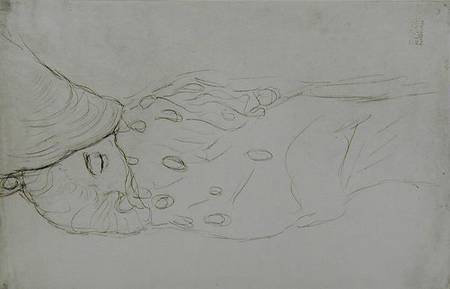 Sleeping Nude od Gustav Klimt