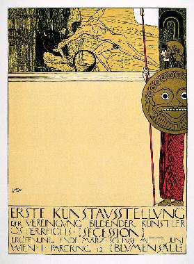 Plakat für die 1. Sezessions-Ausstellung (unzensuriert), in "die Fläche", 1898.