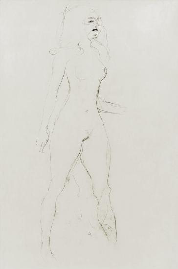 Standing Nude (verso), cil on