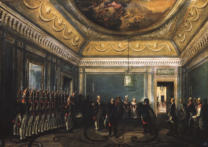 Changing of the Preobrazhensky Regiment Guards in the Gatchina Palace at the time of Paul I od Gustav Schwarz