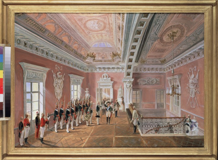 Changing of the Guard in the Pavlovsk Palace at the time of Paul I od Gustav Schwarz