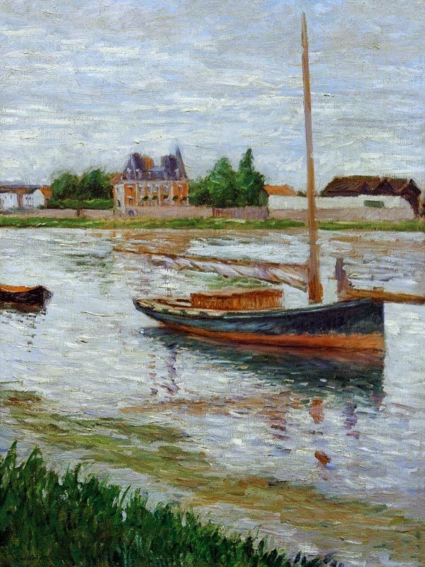 Anchored Boat on Seine od Gustave Caillebotte