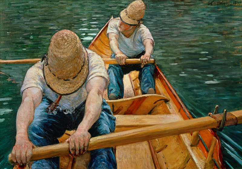 Boaters Rowing on the Yerres od Gustave Caillebotte