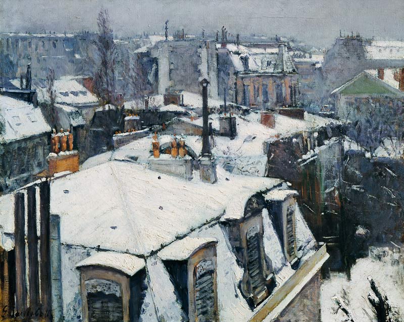 Vue de toits (Effet de neige), dit Toits sous la neige od Gustave Caillebotte
