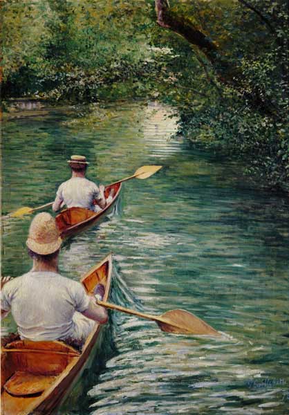 Canoes , Caillebotte od Gustave Caillebotte