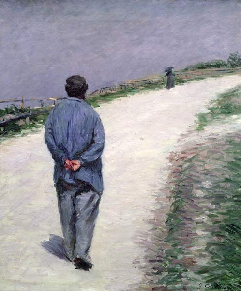 Pere Magloire on the Road to Saint-Clair, Etretat od Gustave Caillebotte
