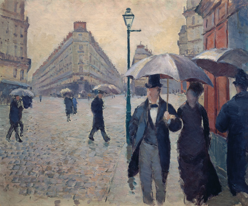 Rainy day in Paris at the crossroads of the Rue de Turin and Rue de Moscow. od Gustave Caillebotte