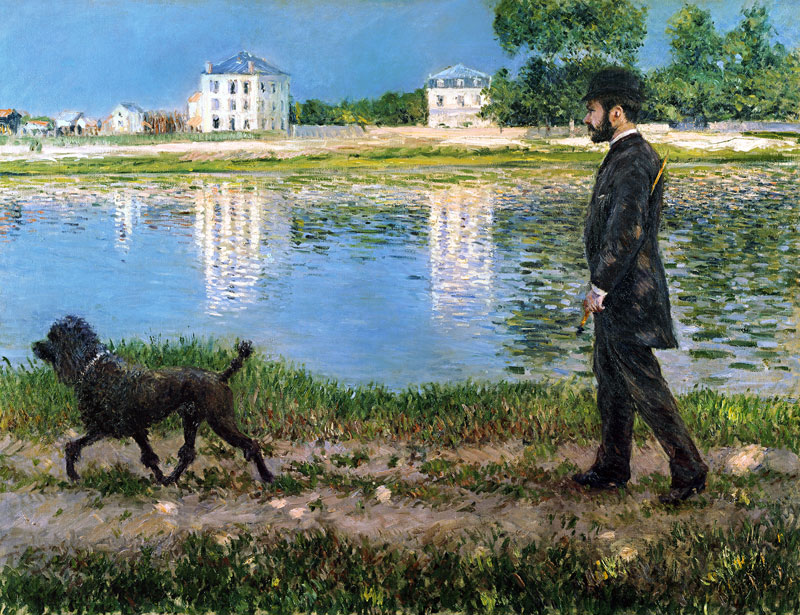 Richard Gallo and His Dog at Petit Gennevilliers od Gustave Caillebotte