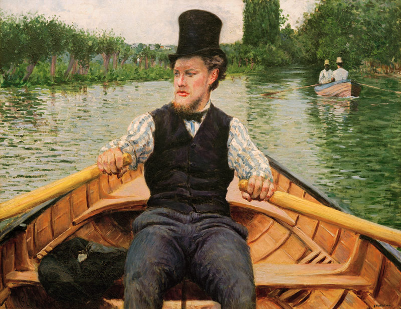 Rower with top hat od Gustave Caillebotte
