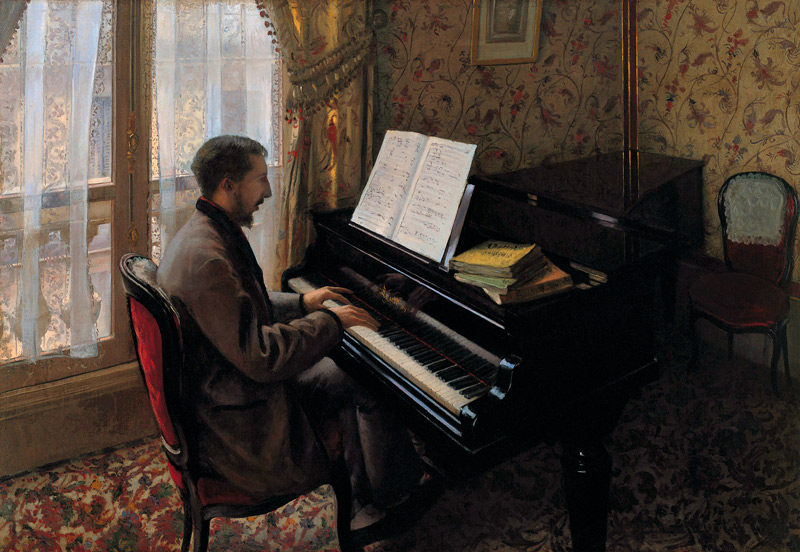 Young Man Playing the Piano od Gustave Caillebotte