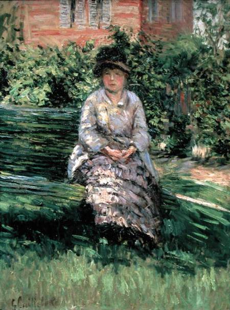 Madame Renoir (1860-1915) in the Garden at Petit-Gennevilliers od Gustave Caillebotte