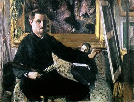 Self Portrait with an Easel od Gustave Caillebotte