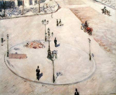 Traffic Island on Boulevard Haussmann od Gustave Caillebotte