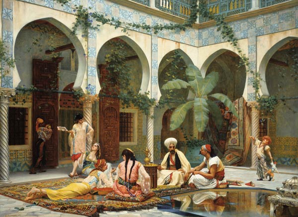 Der Hof des Dar Khdaoudj el Amia Palastes in Algier od Gustave Clarence Rodolphe Boulanger