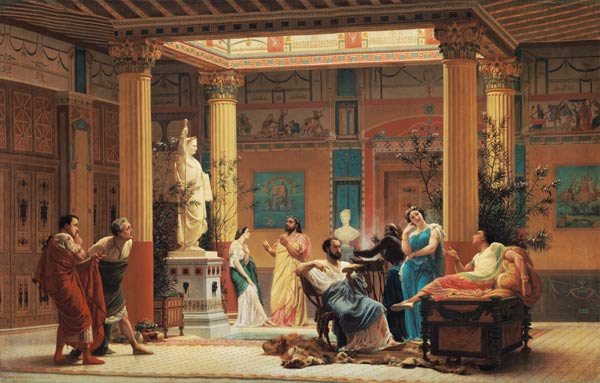 A Performance of 'The Fluteplayer' in the 'Roman' house of Prince Napoleon III (1808-73) 18 Avenue M od Gustave Clarence Rodolphe Boulanger