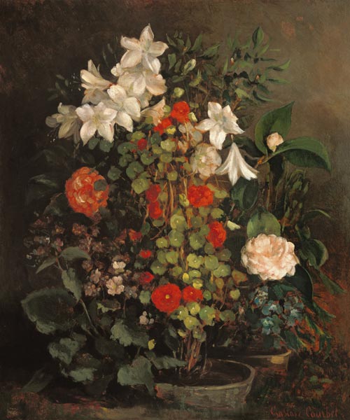 Flower still life od Gustave Courbet